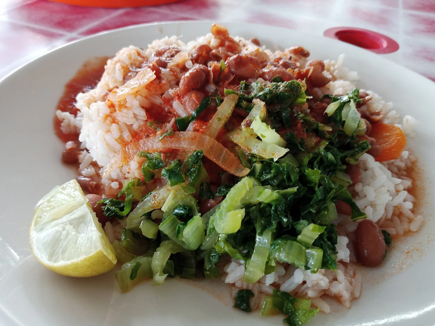 Bowls of beans, grains and vegetables